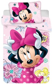 Jerry Fabrics Obliečka do postieľky Minnie "Butterfly" baby, 100x135 / 40x60 cm