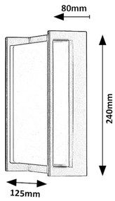RABALUX Vonkajšie nástenné hliníkové svetlo GORICA, 1xE27, 12W, čierne