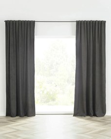 Záves BASIC s navliekacou riasiacou páskou 140x280 cm čierny 1 ks.