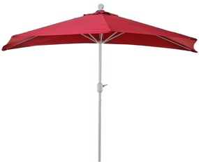 Slnečník polkruh Parla - polyester/hliník - 300cm bordová bez stojanu