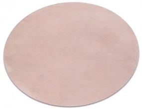 Sammer Ružový plyšový koberec shaggy okrúhly C355 Priemer 60 cm