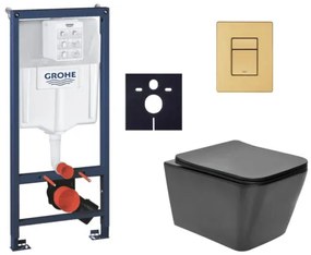 Závesný wc set do ľahkých stien / predstenová montáž SAT Infinitio SIKOGRSIN12BSCGN0, 1 ks