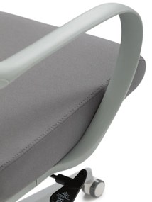 Autronic - Židle kancelářská, bílý plast, šedý MESH a šedá látka, plastový kříž, houpací mechanismus. - KA-S425 GREY