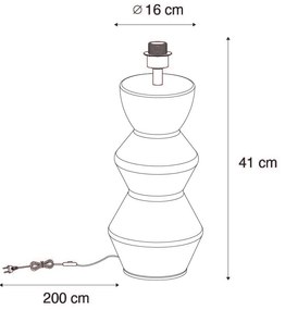 Dizajnová stolná lampa čierna keramická 16 cm bez tienidla - Alisia