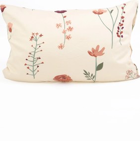 Saténová obliečka na vankúš 40 x 60 cm - Vlčie maky béžové