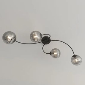 Prisadený luster VIBRA 4xE14/10W/230V čierna/šedá