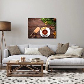 Obraz - hrnček s dekoráciami (70x50 cm)
