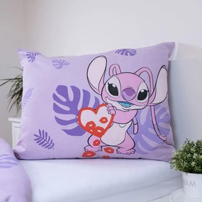 Jerry Fabrics Bavlnené obliečky 140x200 + 70x90 cm - Lilo and Stitch "Kiss"