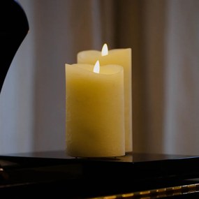 DECOLED LED svíčka, vosková, 5 x 7 cm, mandlová, set 2 ks