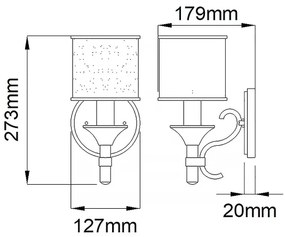 Kichler KL-LACEY1-AP - Nástenné svietidlo LACEY 1xE14/40W/230V matný chróm