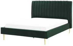 Zamatová posteľ 140 x 200 cm zelená MARVILLE Beliani