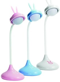 LED Detská dotyková lampička RABBIT LED/0,4W/5V 3000/6500K modrá + USB
