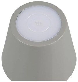 Sivá LED stolová lampa s kovovým tienidlom (výška 21 cm) Diaz – Trio