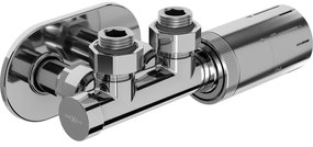 Mexen Duplex G05, uhlový termostatický set s okrúhlou krytkou, DN50, chrómová, W907-958-905-01