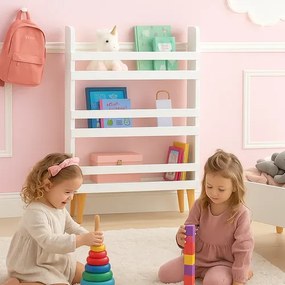 Detský regál na hračky a knihy – biely, 3-polícový