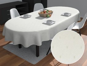Biante Teflónový oválny obrus TF-017 Obdĺžničky - lesklý smotanový 50x100 cm
