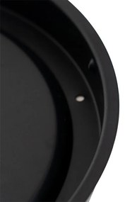 Klasické stropné svietidlo čierne s dymovým sklom 30 cm IP44 - Nohmi