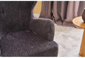 Kreslo ušiak Karinotta (antracit + drevo). Vlastná spoľahlivá doprava až k Vám domov. 1106509