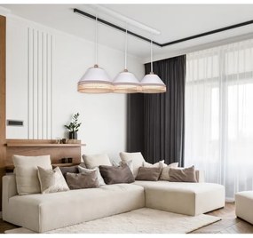 Duolla - Luster na lanku AVIGNON 3xE27/15W/230V biela/ratan