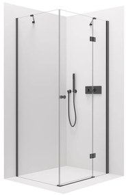 Cerano Marino, sprchovací kút 120(dvere) x 70(stena) x 190 cm, 6mm číre sklo, čierny profil, CER-CER-422898