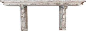 Biela antik nástenná drevená polica - 100 * 23 * 41 cm