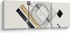 Obraz - Geometrické tvary N⁰6 (s hodinami) (90x30 cm)