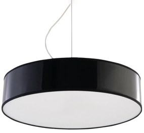 Závesné svietidlo Arena, 1x čierne plastové tienidlo, (biely plast), (fi 45 cm)