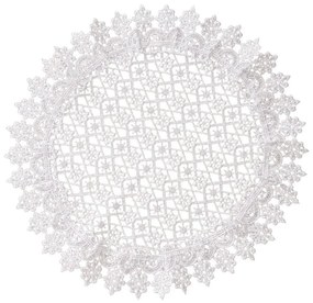 Elegantný okrúhly čipkovaný obrúsok Priemer: 20 cm