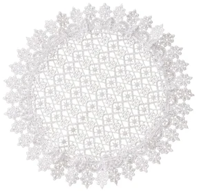 Elegantný okrúhly čipkovaný obrúsok Priemer: 30 cm