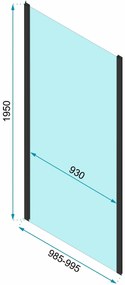 Rea Rapid Slide, sprchovací kút s posuvnými dverami 110(dvere) x 90(stena), 6mm číre sklo, zlatý matný profil, KPL-K5647