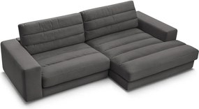 Antracitová zamatová rohová pohovka (pravý roh/s leňoškou) Sierra – Bobochic Paris