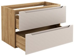 Koupelnová sestava Luxor Beige Cloud se skříňkami a umyvadlem 120 cm dub olejovaný/béžová
