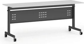 Mobilný stôl PRIMO MOBI, 180x60 cm, čierna podnož, biela