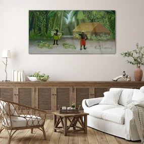 Sklenený obraz Džungľa chata palm bananas
