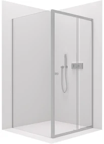 Cerano Varone, sprchovací kút s posuvnými dverami 100 (dvere) x 70 (stena) x 195 cm, 6mm číre sklo, chrómový profil, CER-CER-DY505-10070