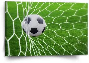 Sablio Obraz Futbalová lopta v bráne - 120x80 cm