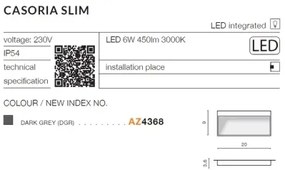 LED vonkajšie nástenné osvetlenie Casoria Slim