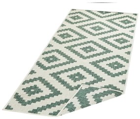 Zeleno-krémový vonkajší koberec NORTHRUGS Malta, 80 x 250 cm