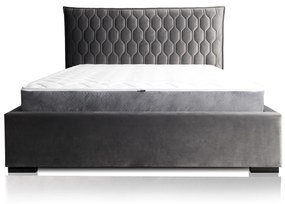 Čalúnená posteľ 140x200 cm Newie (sivá). Vlastná spoľahlivá doprava až k Vám domov. 1041834