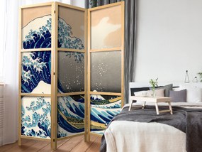 Artgeist Japonský paraván - Great Wave in Kanagawa I Veľkosť: 135x161