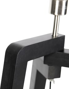 Stojacia lampa čierna trojnožka s červeným tienidlom so zlatým interiérom 50cm - Puros