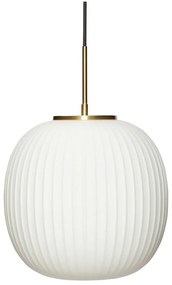 Biele závesné svietidlo so skleneným tienidlom ø 32 cm Serene – Hübsch