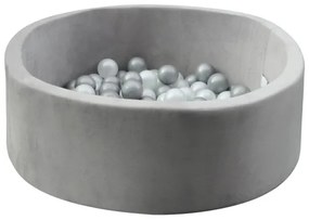 2Kids Toys - Detský suchý bazén s guličkami, priemer 90 cm, sivý
