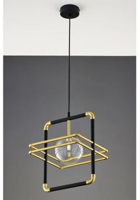 Jupiter 2028 - Luster na lanku FIORI 1xG9/10W/230V čierna/zlatá/číra