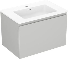 Mexen Orio, kúpeľňová skrinka 70 cm s umývadlom Otis, 1 zásuvka, šedá matná/biela matná, 91A10-07047-1-BF62-W18M01