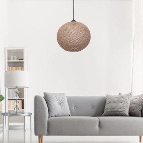 Béžové závesné svietidlo s tienidlom z juty ø 38 cm – Opviq lights