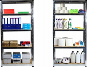 CH Sada dvoch 4- policových kovových úložných regálov Tosca I. 150 x 70 x 30 cm