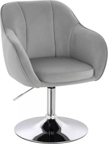 LuxuryForm DESIGN Stolička AVOLA VELUR na striebornom tanieri - svetlosivá