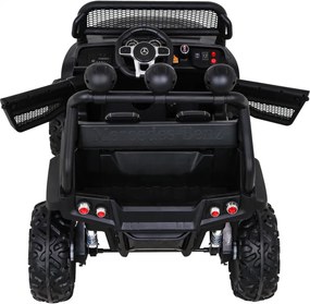 Ramiz Mercedes Benz Unimog elektrické autíčko pre deti čierne + terénny pohon 4x4