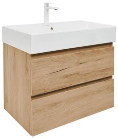 Kúpeľňová skrinka 2 zásuvky s umývadlom SAT B-Way 79x50x45 cm dub matný BWAY280OAKU2BBI, 1 ks